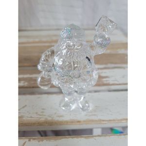 Plastic Santa clear home decor sparkle Xmas tree